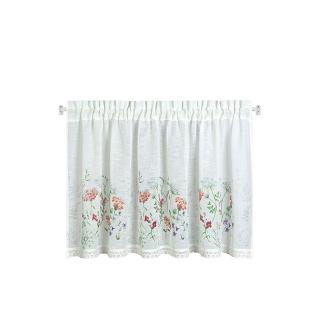 Firana gotowa na taśmie SYLWIA 150x60 Eurofirany biały/różowy