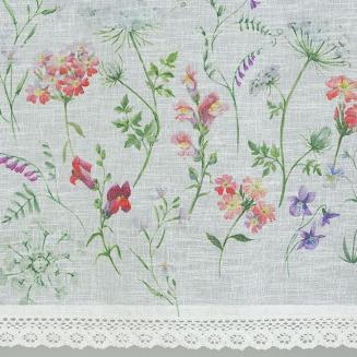 Firana gotowa na taśmie SYLWIA 150x60 Eurofirany biały/różowy