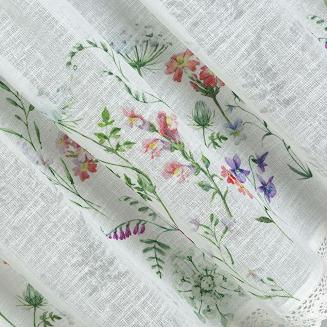 Firana gotowa na taśmie SYLWIA 150x60 Eurofirany biały/różowy