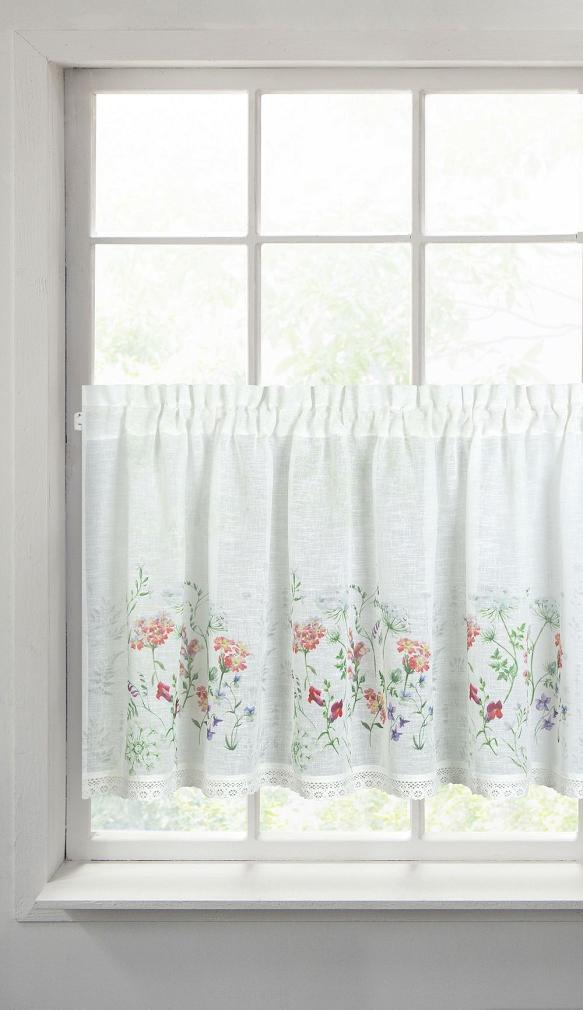 Firana gotowa na taśmie SYLWIA 150x60 Eurofirany biały/różowy