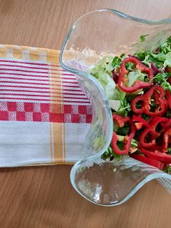 Ścierka kuchenna IRMA 45x65 wzór żółta pomarańczowa kratka