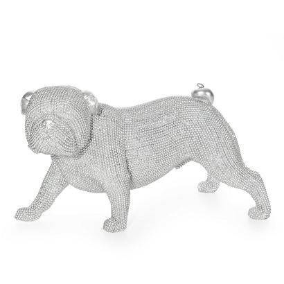 Figurka dekoracyjna ELDO 28X14X17 Eurofirany srebrny pies buldog