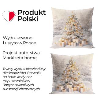ZŁOTA CHOINKA Poszewka dekoracyjna VELVET, 40x40cm, kolor 001 biało-złoty PBN368/POP/001/040040/1