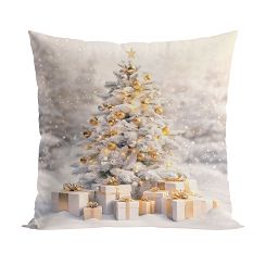 ZŁOTA CHOINKA Poszewka dekoracyjna VELVET, 40x40cm, kolor 001 biało-złoty PBN368/POP/001/040040/1