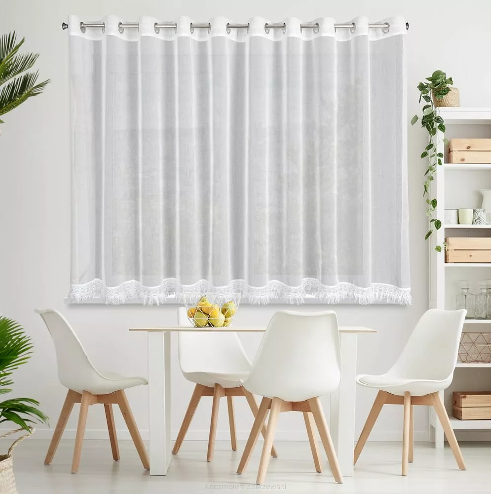 Firana gotowa na przelotkach ROXANA 350x145 Eurofirany biały