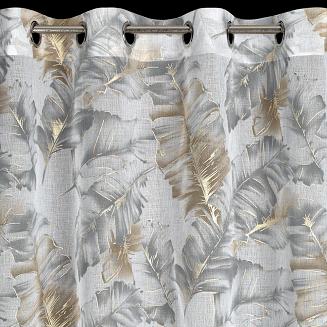 Zasłona gotowa na przelotkach LAYLA 140x250 Eurofirany srebrny