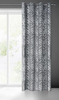 Zasłona gotowa na przelotkach SARA 140x250 Eurofirany stalowy/srebrny