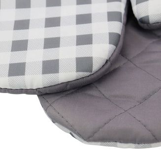 Rękawice kuchenne 18x27 z magnesem 2 szt. bialo-szara kratka vichy