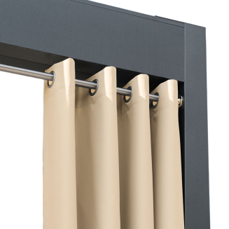 Zasłona gotowa na przelotkach GARDENIA 140x220 wodoodporna ogrodowa ciemnokremowa