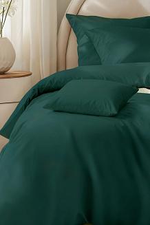 Butelkowa Zielona Pościel Jednobarwna Satyna Bawełniana 140x200
