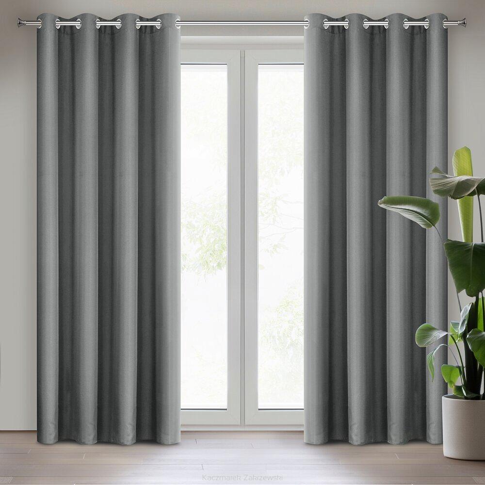 Zasłona gotowa na przelotkach RITA 140x250 Eurofirany szary