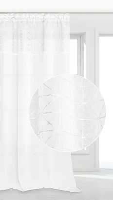 Firana gotowa na taśmie GLOSSY 140x270 welurowa półzaciemniająca biała