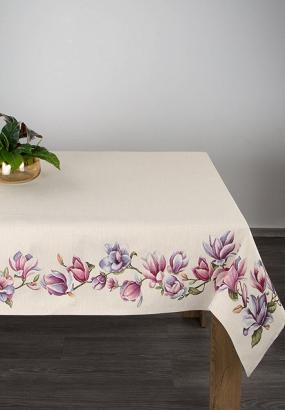 Obrus dekoracyjny gobelin 140x180 Eurofirany naturalny w magnolie