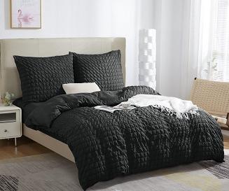 Pościel marszczona CREASY 220x200 jednobarwna czarna