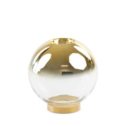 Świecznik dekoracyjny ZOJA 15x15 Eurofirany złoty przezroczysty szklany kulisty