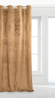 Musztardowa Zasłona Welurowa 140x250 Velvet Soft