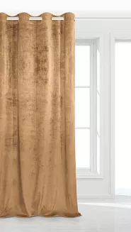 Musztardowa Zasłona Welurowa 140x250 Velvet Soft