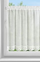 Firana gotowa zazdrostka GABI 150x90 Eurofirany kremowa + koronka w serduszka