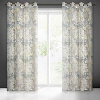 Zasłona gotowa na przelotkach OLA 140x250 Eurofirany popielaty/beżowy