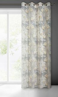 Zasłona gotowa na przelotkach OLA 140x250 Eurofirany popielaty/beżowy