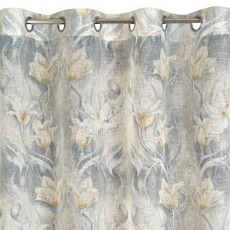 Zasłona gotowa na przelotkach OLA 140x250 Eurofirany popielaty/beżowy