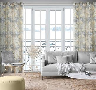 Zasłona gotowa na przelotkach OLA 140x250 Eurofirany popielaty/beżowy