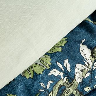 Pościel satynowa SPRING 160x200 Eurofirany niebieska jasnomiętowa ogrodowe kwiaty