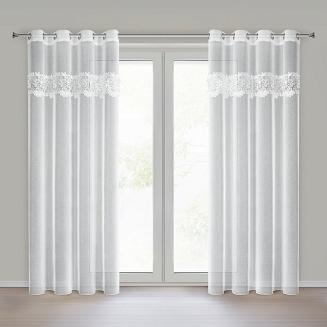 Firana gotowa na przelotkach ARTEMIDA 140x250 Eurofirany biały