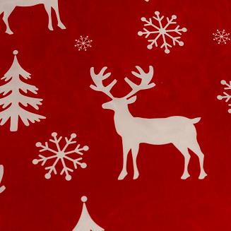 Pościel świąteczna 140x200 czerwona biała renifery choinki śnieżynki