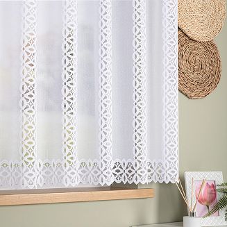 Firanka żakardowa gotowa na żabki HANA 400x160 biała