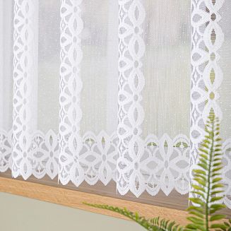 Firanka żakardowa gotowa na żabki HANA 400x160 biała