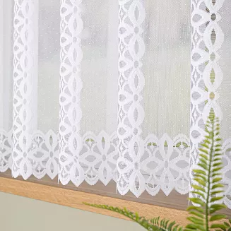 Firanka żakardowa gotowa na żabki HANA 400x160 biała