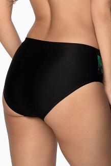 Strój kąpielowy dół majtki figi tanga Canarias 014 czarne roślinny motyw