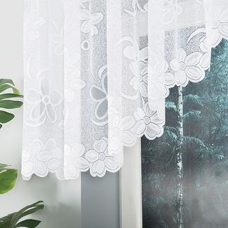 Firanka żakardowa gotowa na żabki RENATA 350x80 biała