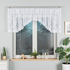 Firanka żakardowa gotowa na żabki RENATA 350x80 biała