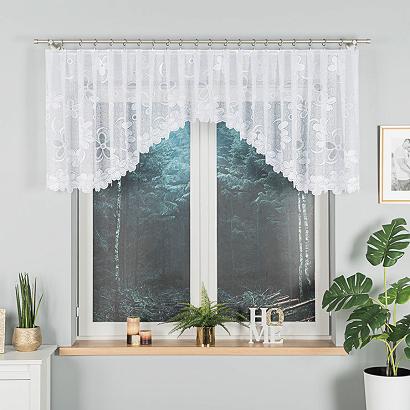 Firanka żakardowa gotowa na żabki RENATA 350x80 biała