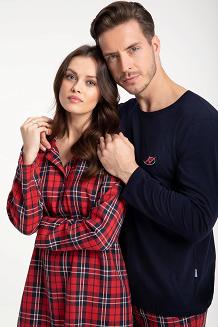 Koszula damska LUNA kod 157 czerwona krata flanela