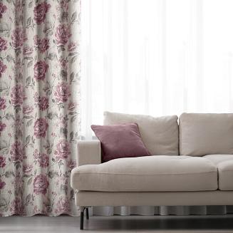 Zasłona gotowa na przelotkach DAVENA 140x250 Eurofirany naturalny