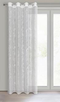 Zasłona gotowa na przelotkach LEILA 140x260 Eurofirany biały