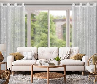 Zasłona gotowa na przelotkach LEILA 140x260 Eurofirany biały