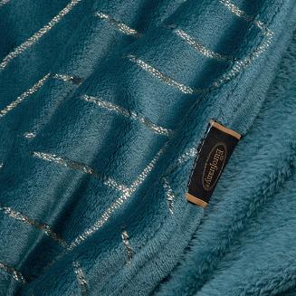 Koc narzuta LUNA 150x200 Eurofirany turkusowy/złoty