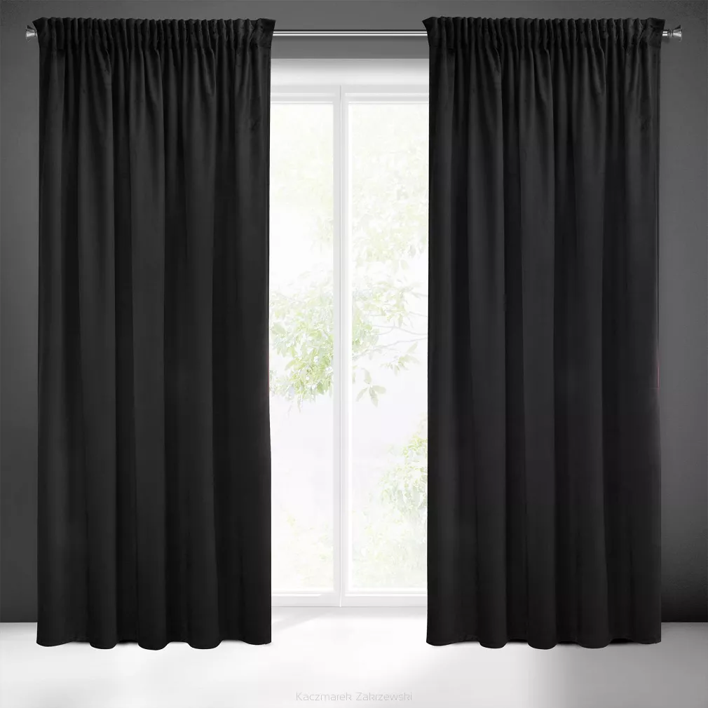 Zasłona gotowa na taśmie ZAS 140x270 Pierre Cardin Eurofirany czarny
