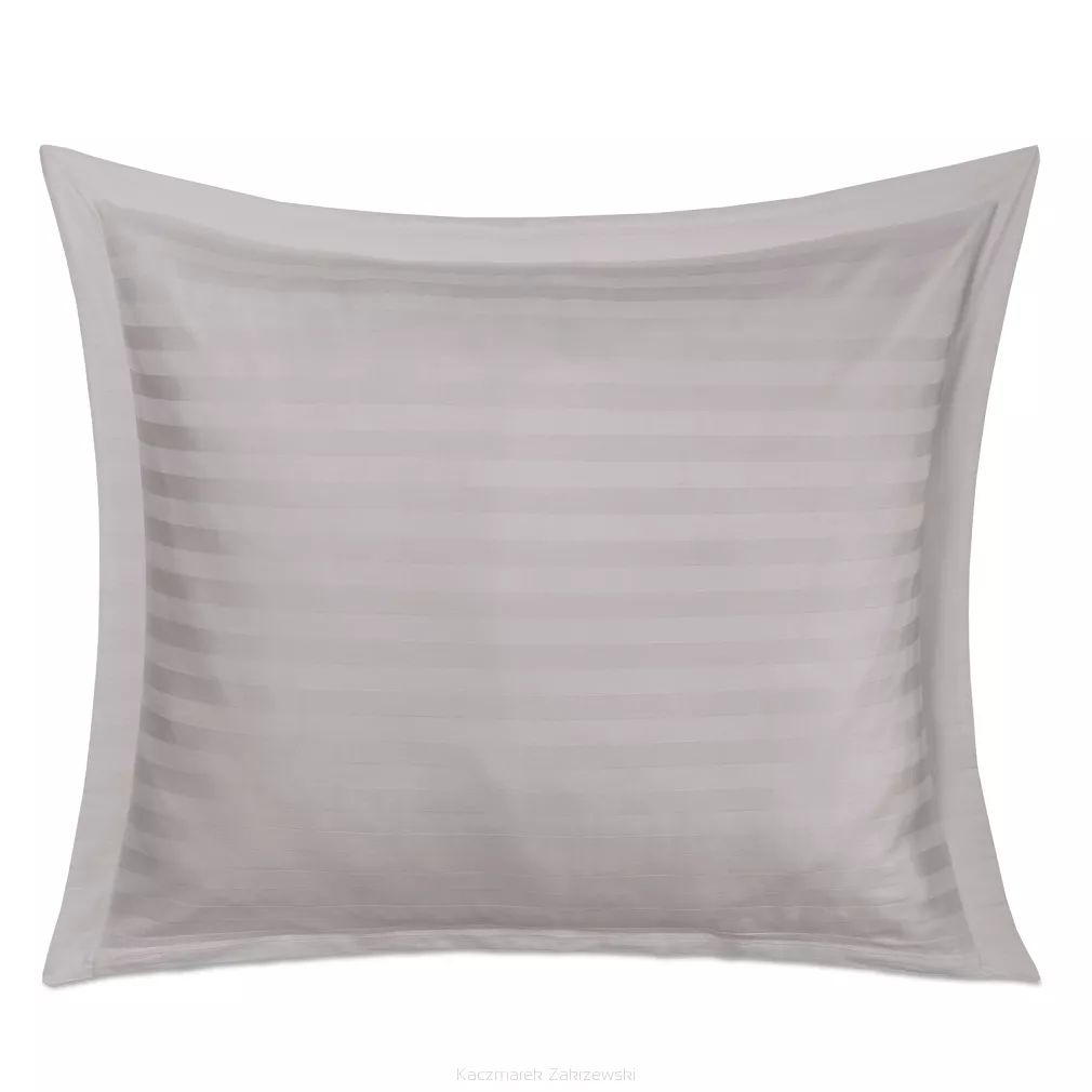 Poszewka satyna bambusowo-bawełniana STRIPE GREY 70x80 Darymex jednokolorowa szara z listwą