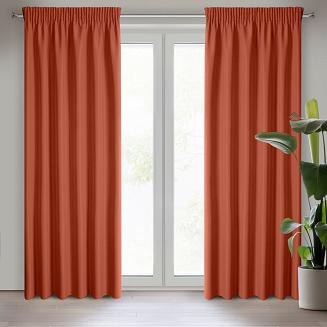 Zasłona gotowa na taśmie RITA 140x270 Eurofirany ceglasty