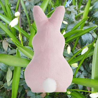 Poduszka dekoracyjna WIOSNA 21x41 Eurofirany jasnoróżowa wielkanocny zajączek