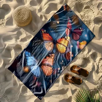 Ręcznik plażowy 100x180 kolorowe motyle