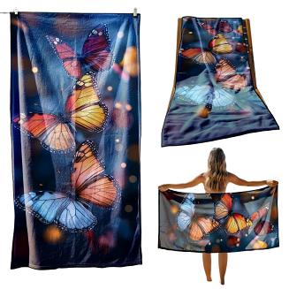 Ręcznik plażowy 100x180 kolorowe motyle