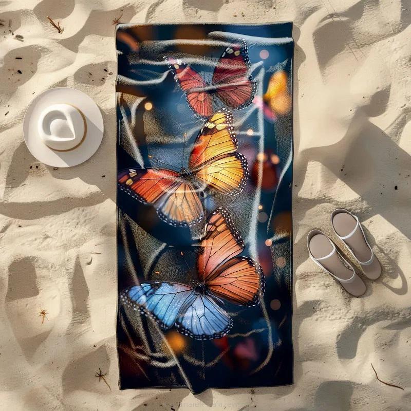 Ręcznik plażowy 100x180 kolorowe motyle