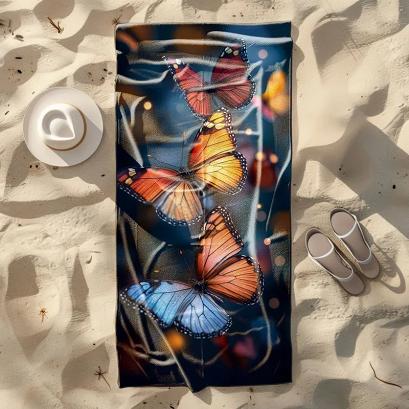 Ręcznik plażowy 100x180 kolorowe motyle