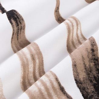 Pościel bawełniana COTTONLOVE 140x200 biała w beżowe liście